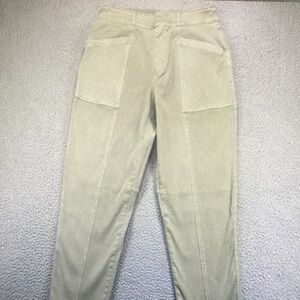 SPANX Pants mens Size MEDIUM Olive Green Twill Straight Leg High Rise On